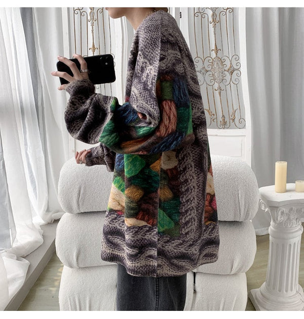 Lazy Retro Thick Japanese Sweater - Medium