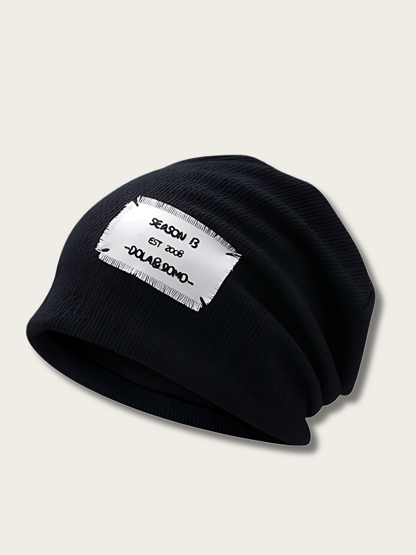 Season Trio Textured Japanese Beanie - #000000:Black