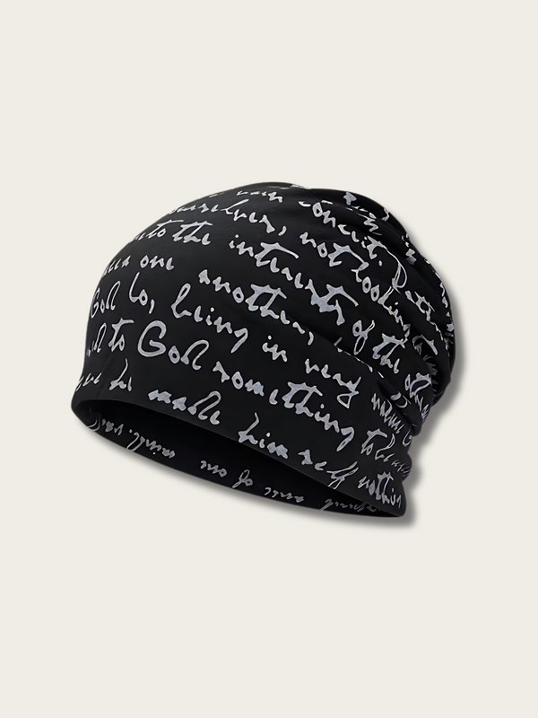 Scripted Thoughts Japanese Beanie - #000000:Ligh Gray