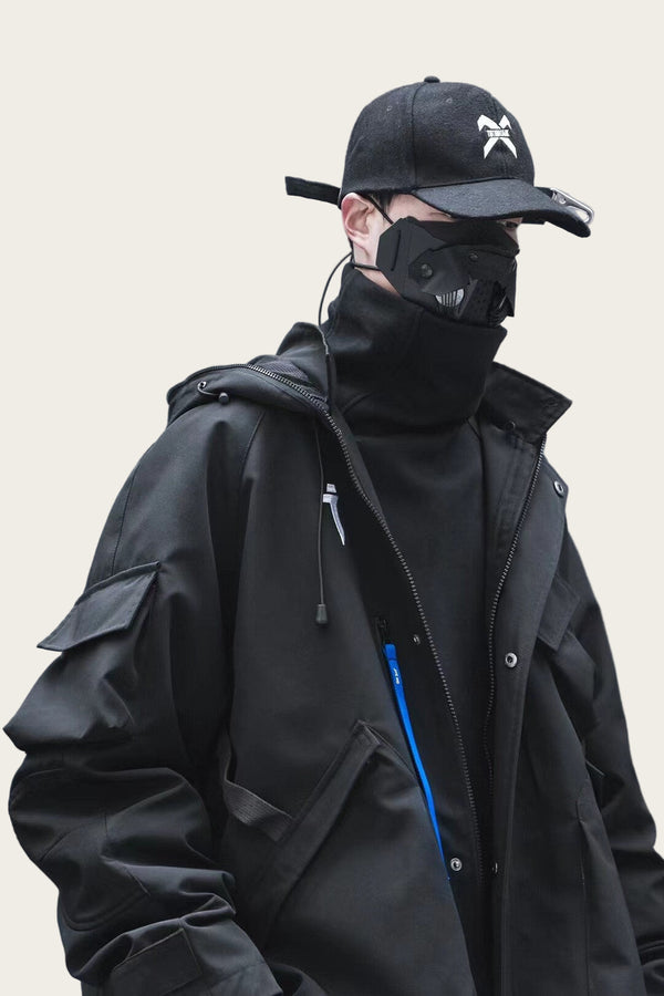 Techwear Simple Windbreaker Japanese Pullover Hoodie - Large