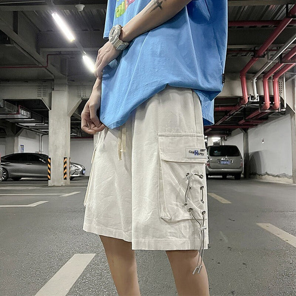Oversized Multi Pocket Cargo Japanese Shorts - Medium