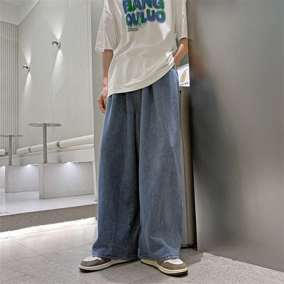 Casual Wide Leg Loose Jeans Japanese Pants - Small