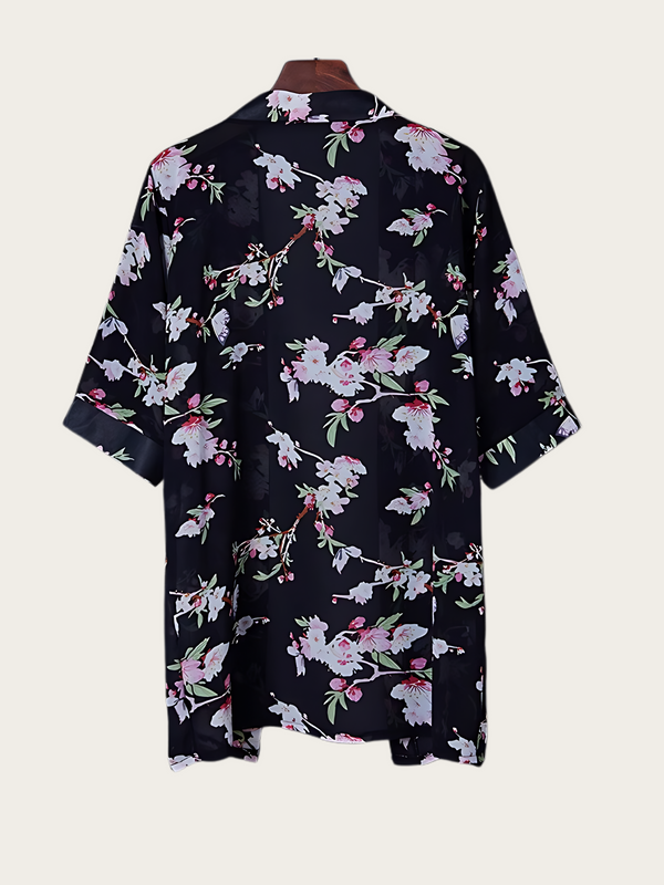 Blossom Grace Kimono Cardigan - black:Black
