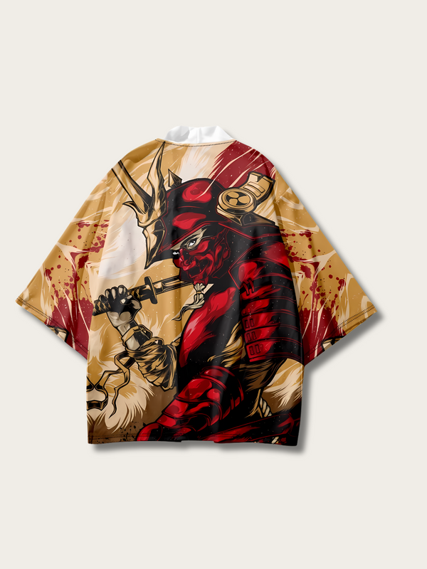 Samurai's Valor Kimono Cardigan - M