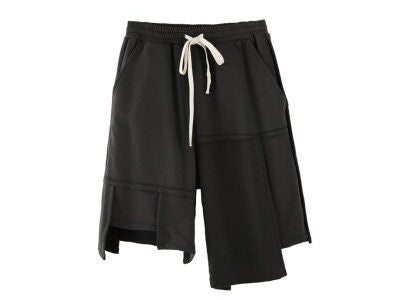 Asymmetrical Plain Design Japanese Shorts - Small