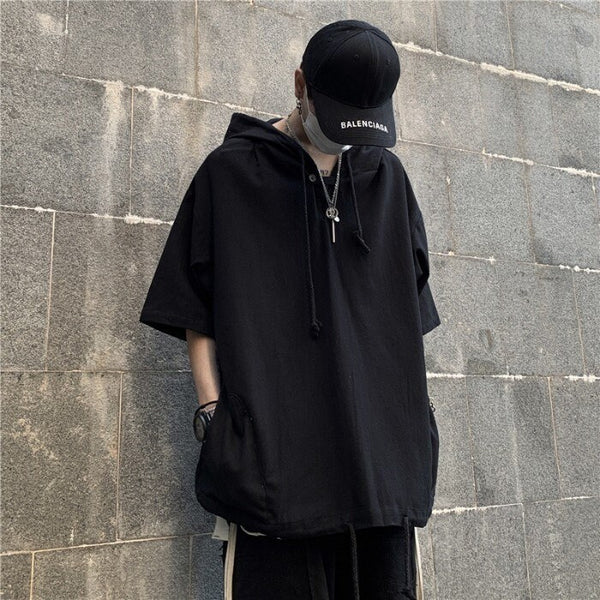 Casual Streetwear Hooded Japanese T Shirt - Medium