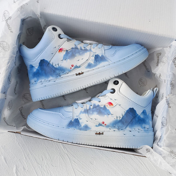 Mountain Printed Cool Japanese Shoes - 35
