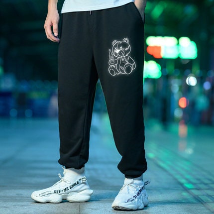 Harajuku Printed Bear Japanese Pants - Large