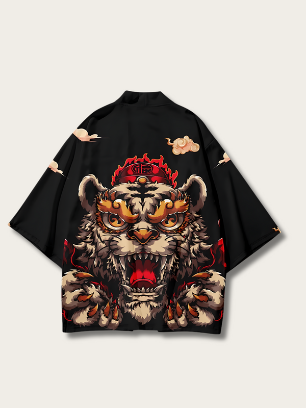 Inferno Tiger Guardian Kimono Cardigan - M