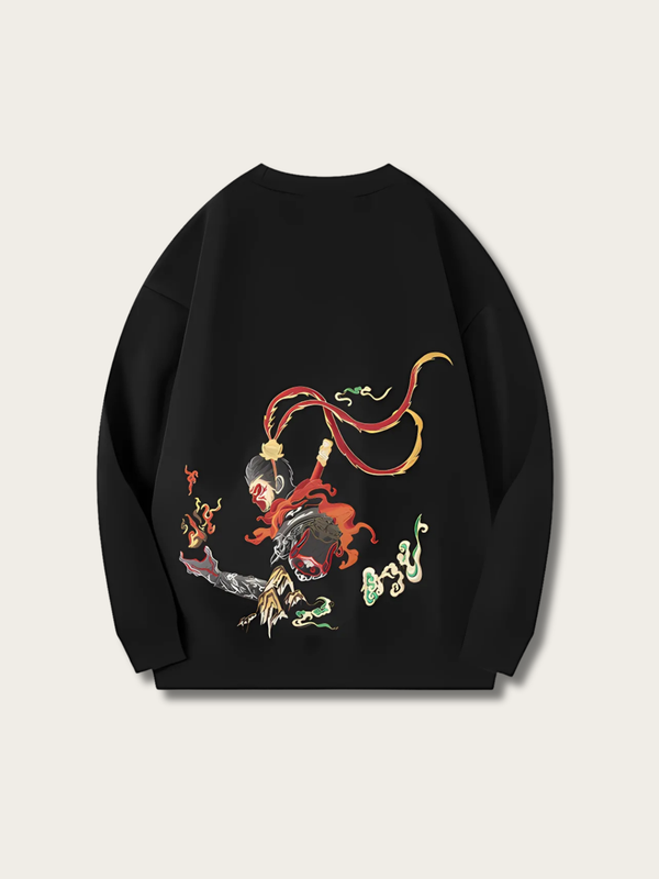 Mythic Flame Warrior Japanese Sweatshirt - Medium