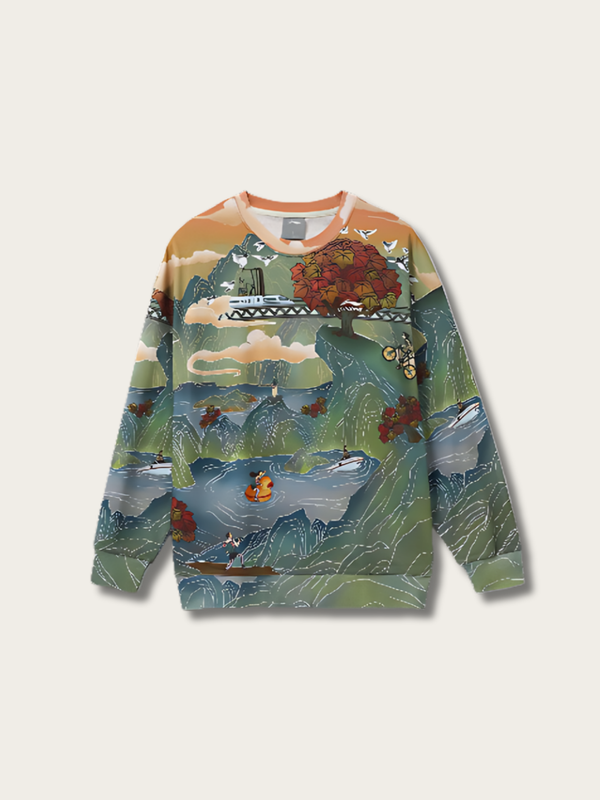 Eternal Landscape Art Japanese Sweatshirt - Small