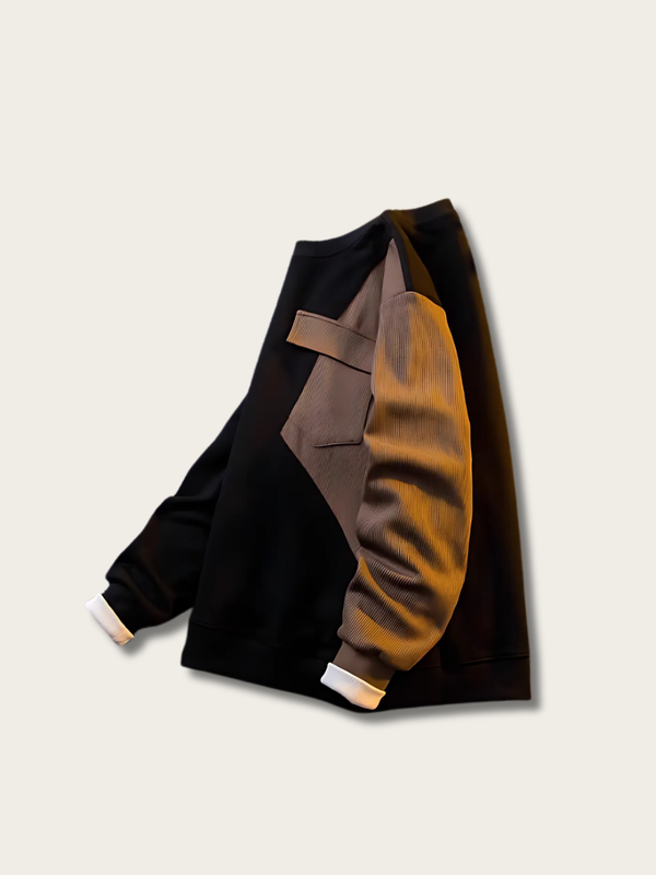 Corded Contrast Patch Japanese Sweater - Large