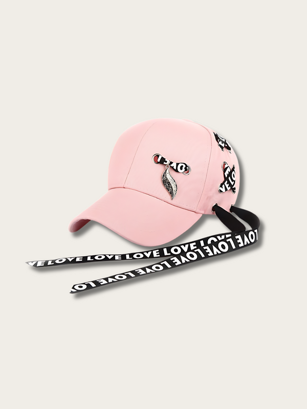 Love Leaf Japanese Baseball Cap - Pink