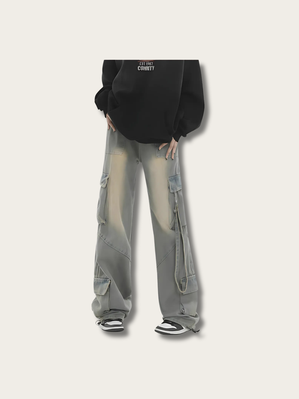 Vintage Distressed Japanese Cargo Pants - Medium