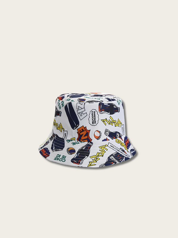 Pop Art Japanese Bucket Hat - Blue