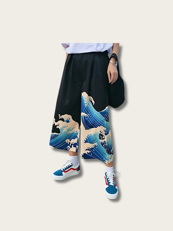Tidal Flow Artistry Japanese Wide Pants - Small