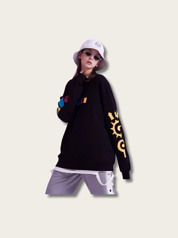 Neon Chaos Street Japanese Sweatshirt - Small