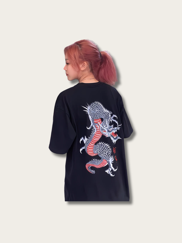 Fierce Serpent Dragon Japanese T Shirt - Medium