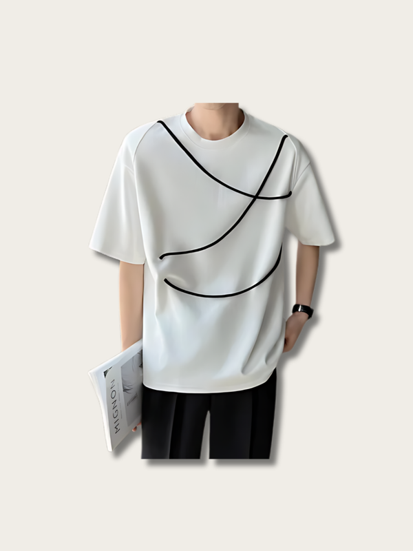 Versatile Casual Line Japanese T Shirt - Small