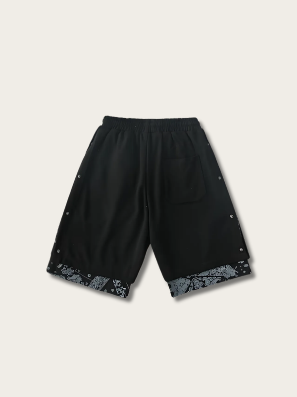 Midnight Paisley Snap Japanese Shorts - Medium