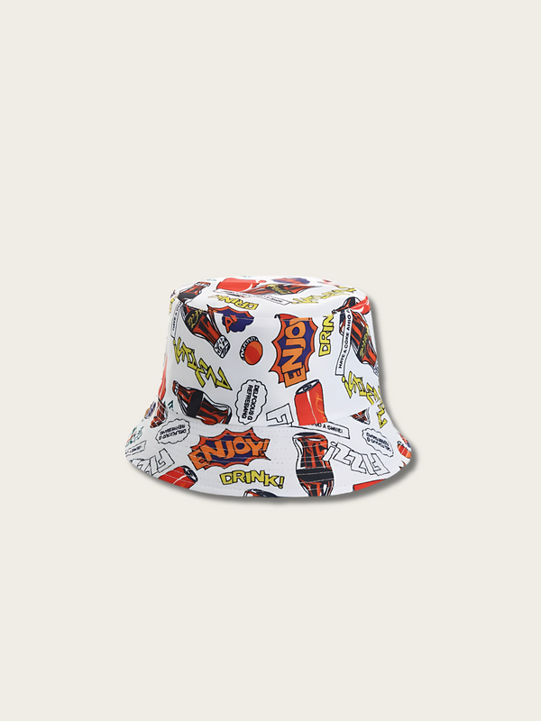 Pop Art Japanese Bucket Hat - Orange