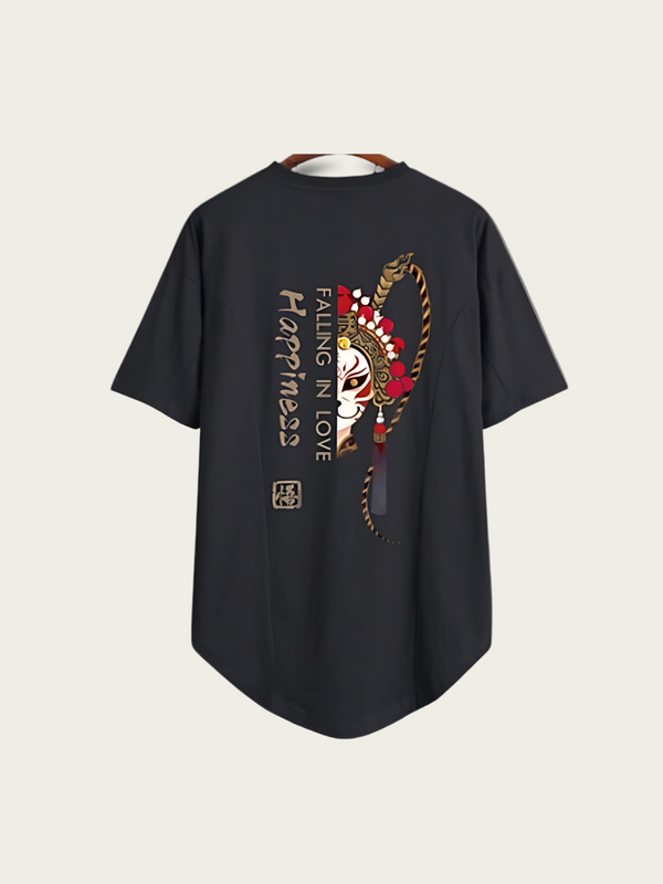Printed Kitsune Japanese T Shirt - Small