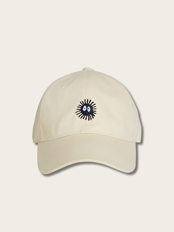 Sea Urchin Embroidery Japanese Cap - White