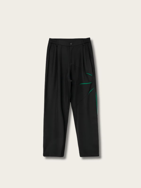 Green Slash Japanese Streetwear Pants - Medium