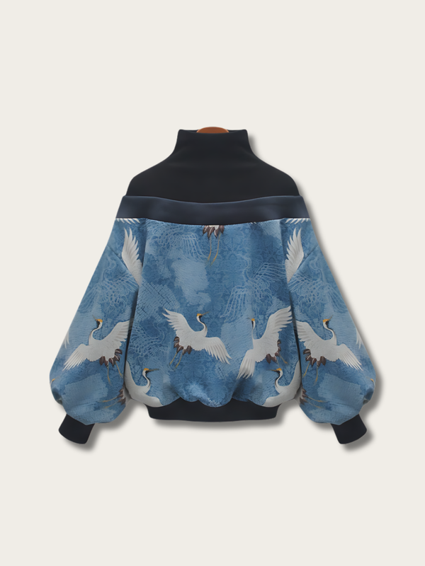 Soaring Elegance Crane Japanese Sweatshirt - Small