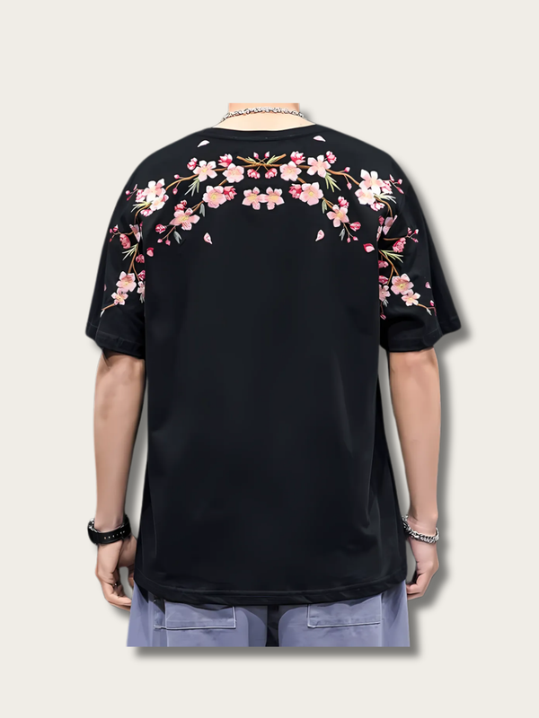 Blossom Arc Oversized Japanese T Shirt - Medium