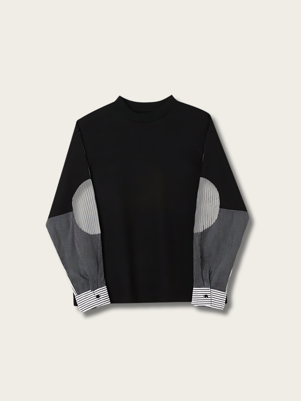 Striped Stitch Contrasting Japanese Sweatshirt - Medium