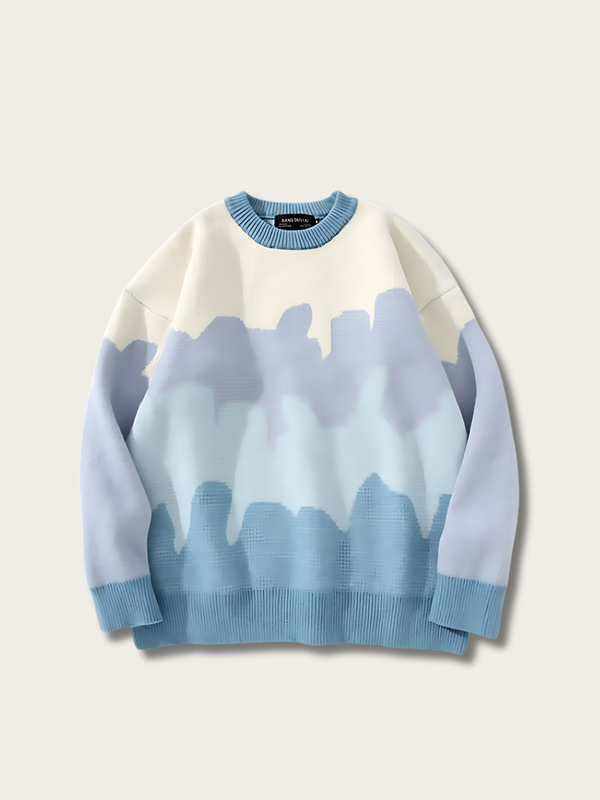 Gradient Color Knitted Japanese Style Sweater - Medium