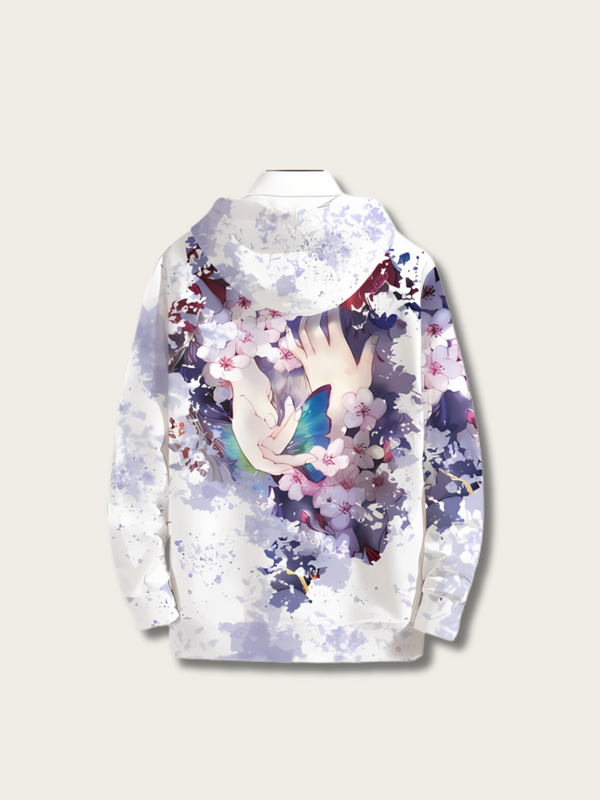 Gradient Cherry Blossom Japanese Hoodie - XS