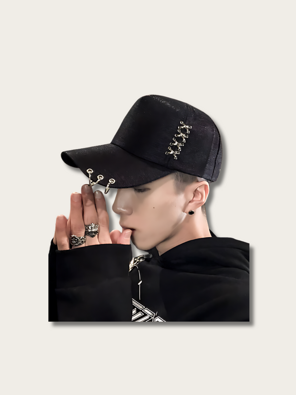 Plain Casual Metallic Japanese Cap - White