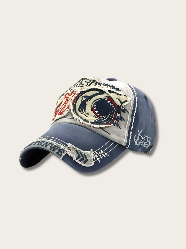 Shark Attack Street Japanese Denim Cap - Blue
