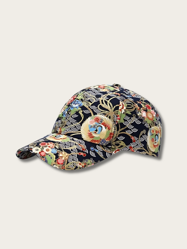 Crane & Peacock Japanese Cap - Black