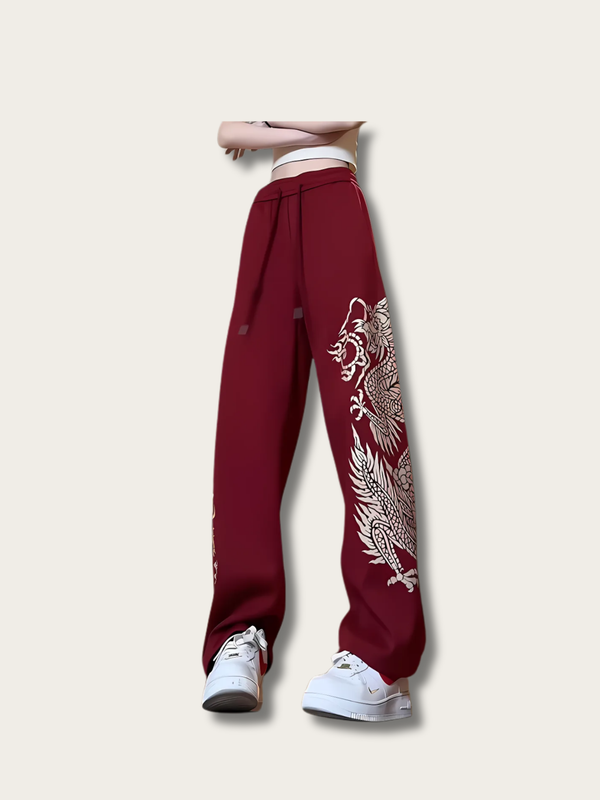 Majestic Dragon Flame Japanese Pants - Medium