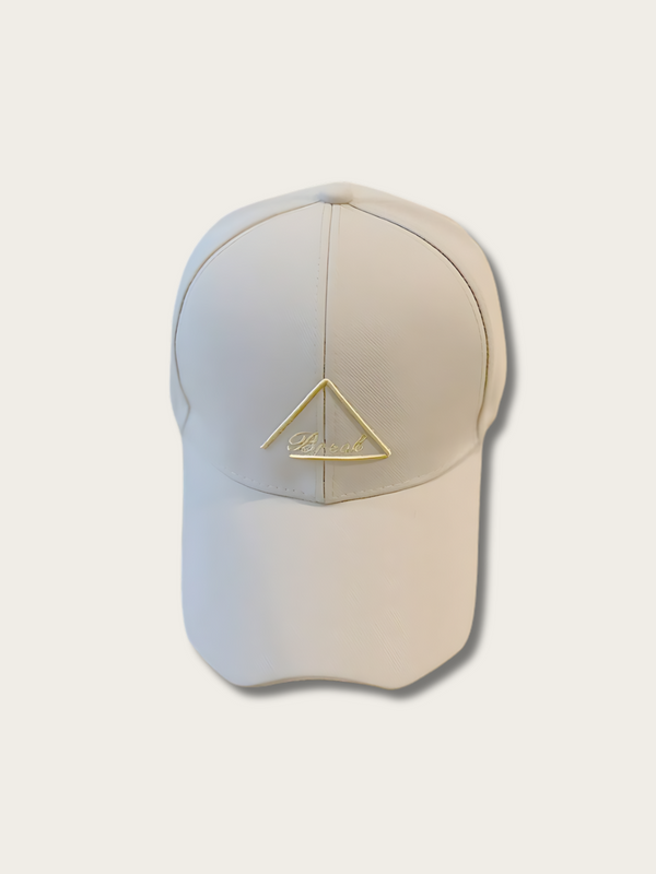 Triangle Letter Embroidered Japanese Cap - White