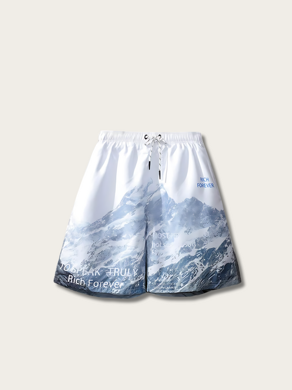Snowy Mountain Japanese Shorts - Medium