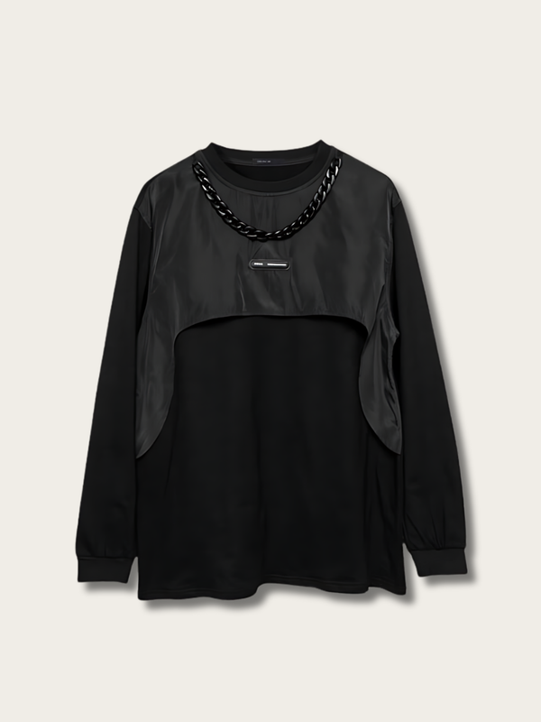 Noir Chainlink Paneled Japanese Sweatshirt - Medium
