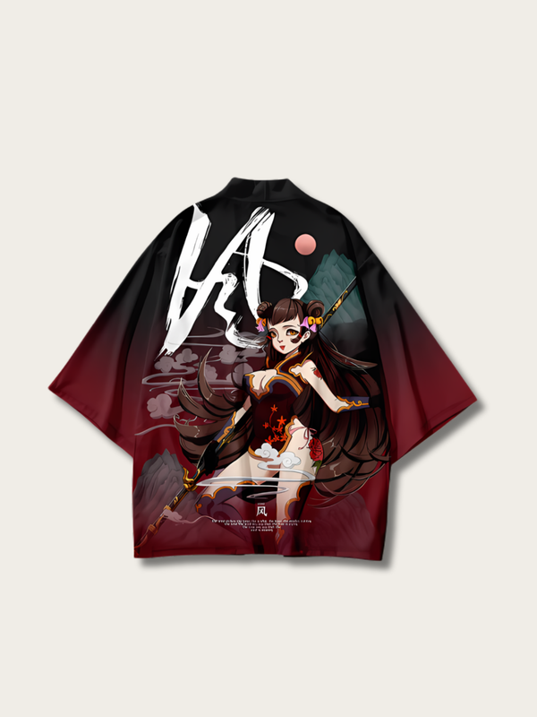 Geisha Warrior Japanese Kimono Cardigan - Small