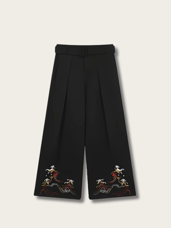 Imperial Tide Embroidered Japanese Pants - Medium
