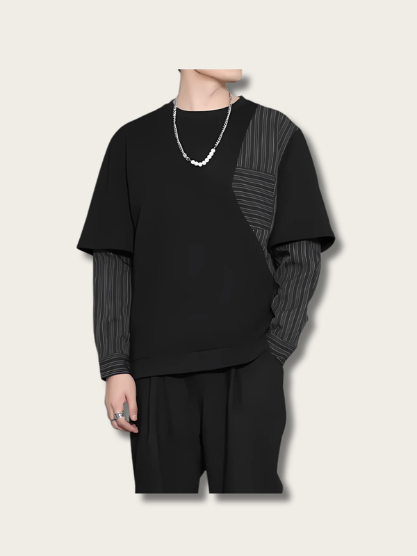 Urban Layered Stripe Japanese Sweatshirt - Large