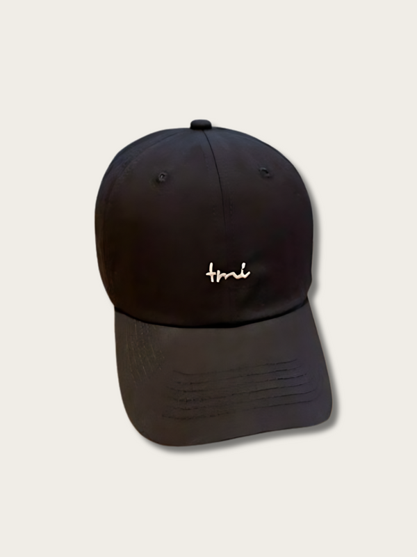 Letter Embroidered Japanese Cap - Black