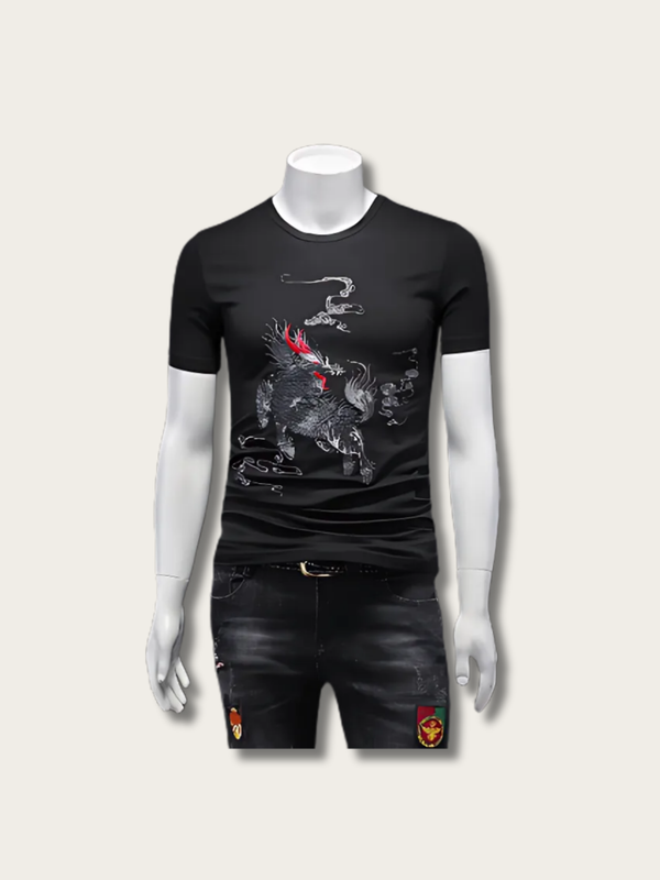 Inferno Cloud Dragon Japanese T Shirt - Medium