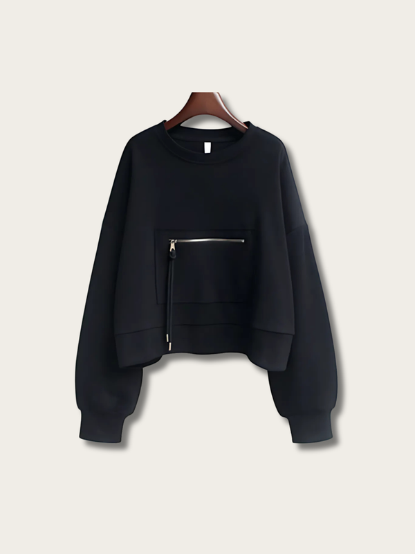 Cropped Minimalist Japanese Sweatshirt - Medium