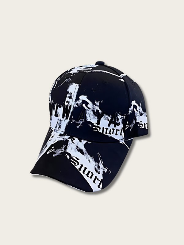 Tie Dye Design Japanese Cap - Black