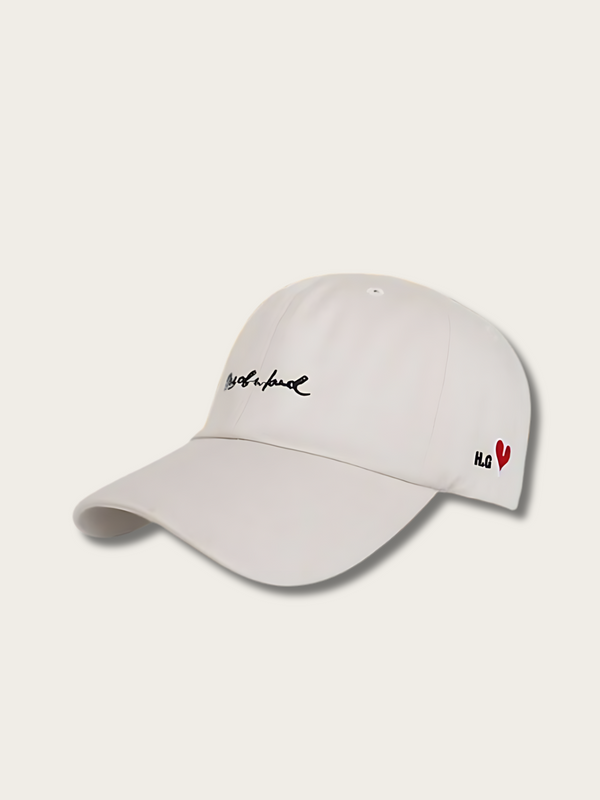 Statement Embroidered Japanese Cap - Beige