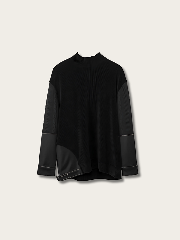 Noir Fusion Asymmetric Japanese Sweatshirt - Medium