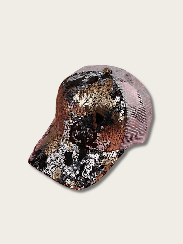 Sequin Camo Japanese Trucker Cap - Pink